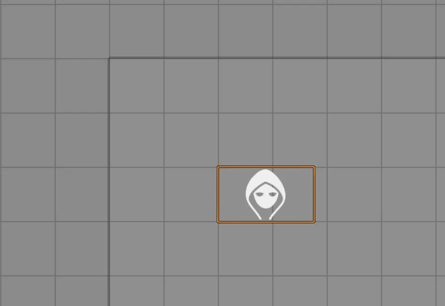 Three abreast on a 5’ grid: the party token stands its real width.